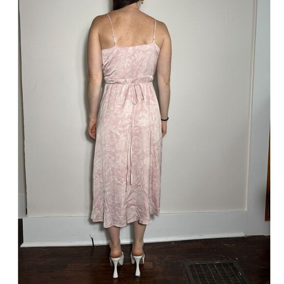 Madewell Pink White Floral Wrap Midi Dress Size Small - Picture 4 of 5